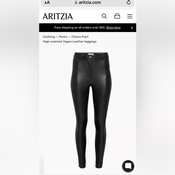 Selling NEW Aritzia’s Charm Vegan Leather Pant - Picture 2 of 5